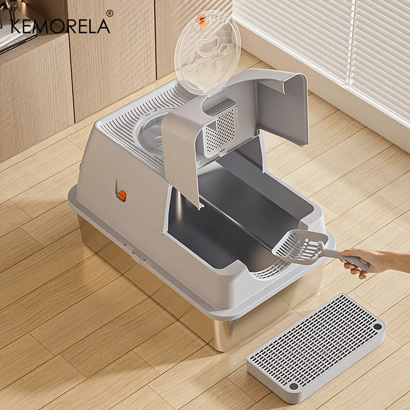 Stainless Steel Cat Litter Box with Lid