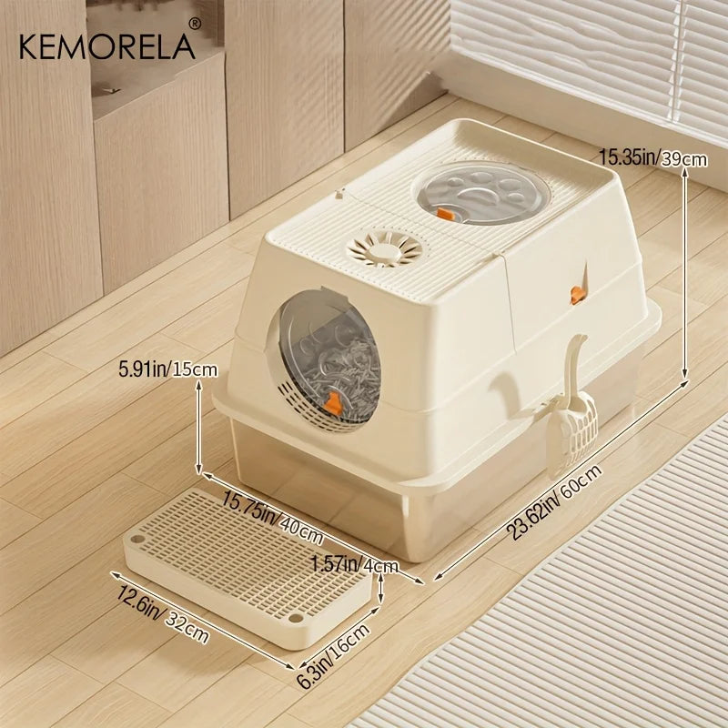 Stainless Steel Cat Litter Box with Lid