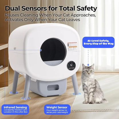 Large Automatic Litter Box Self Cleaning for Multiple Cats