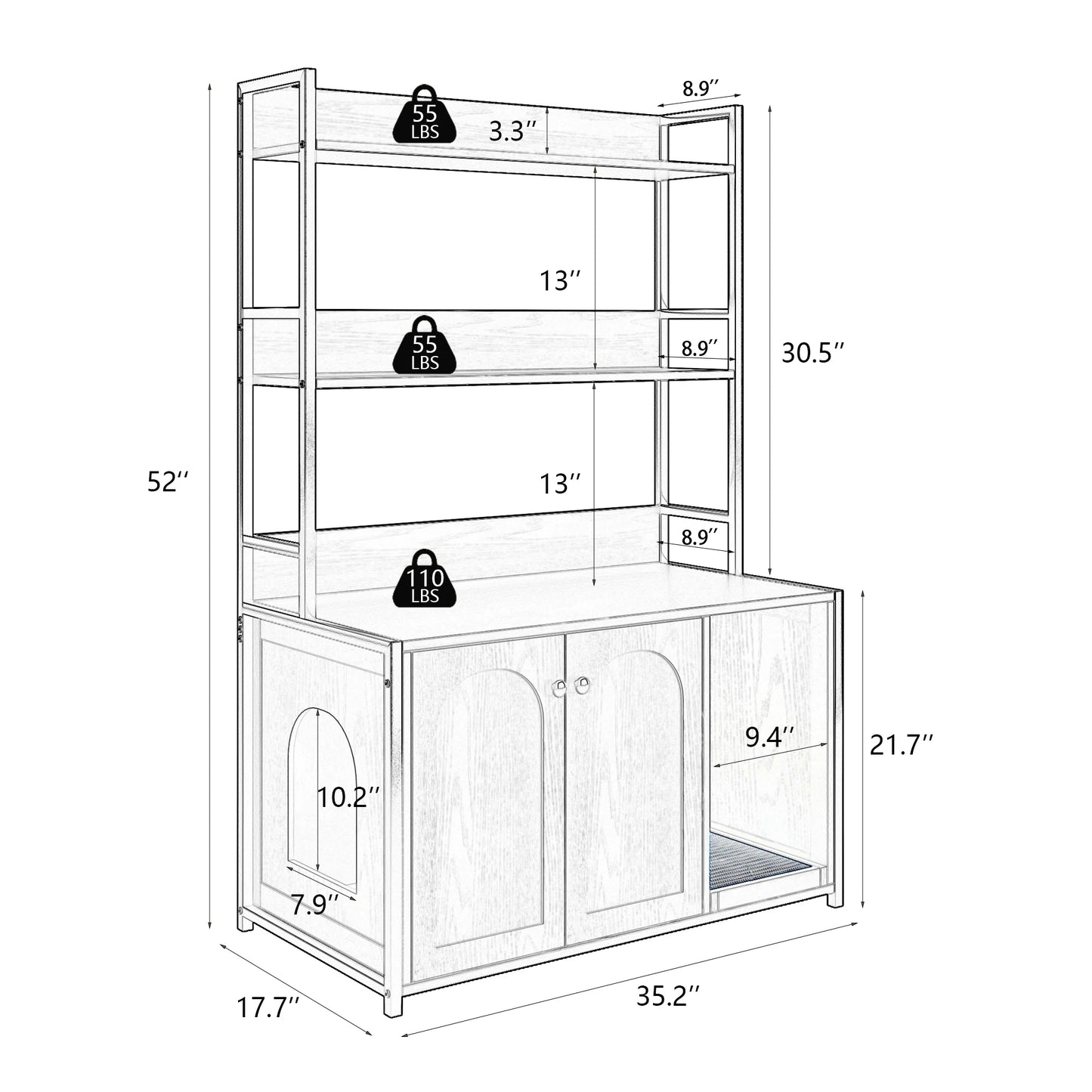 Wooden Cat Litter Enclosure Furniture
