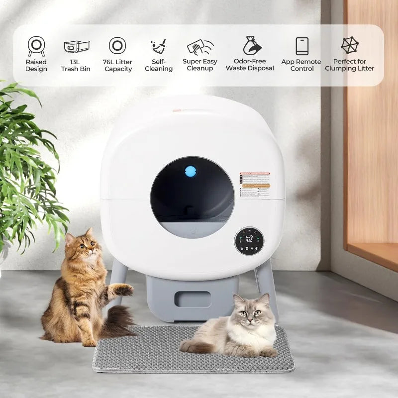 Large Automatic Litter Box Self Cleaning for Multiple Cats