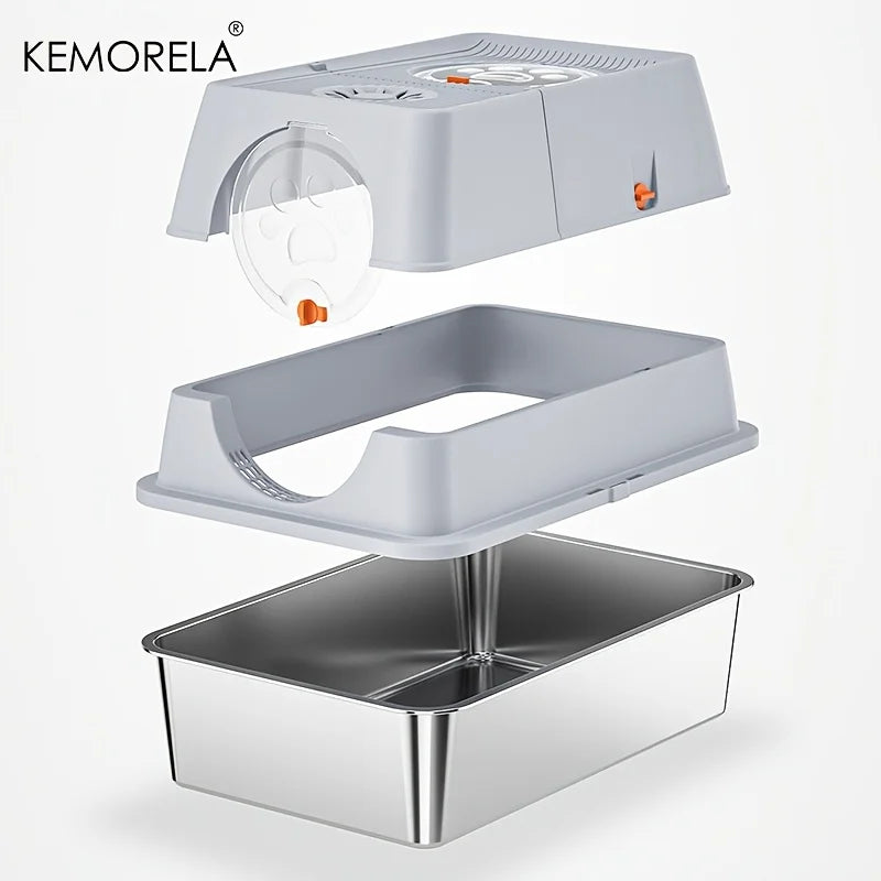 Stainless Steel Cat Litter Box with Lid