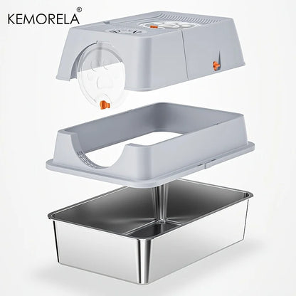 Stainless Steel Cat Litter Box with Lid