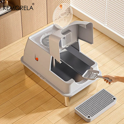 Stainless Steel Cat Litter Box with Lid