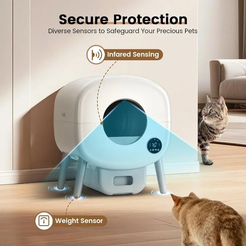 Large Automatic Litter Box Self Cleaning for Multiple Cats