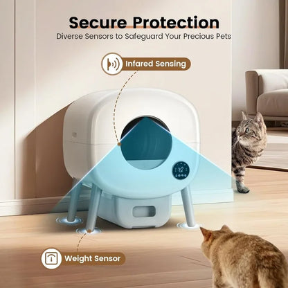 Large Automatic Litter Box Self Cleaning for Multiple Cats