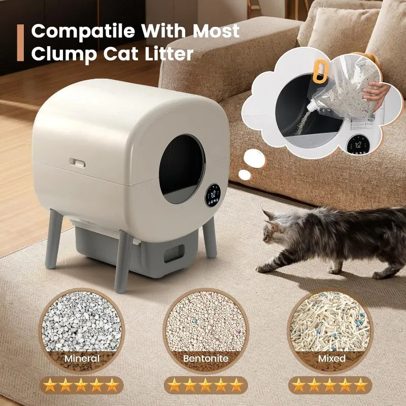 Large Automatic Litter Box Self Cleaning for Multiple Cats
