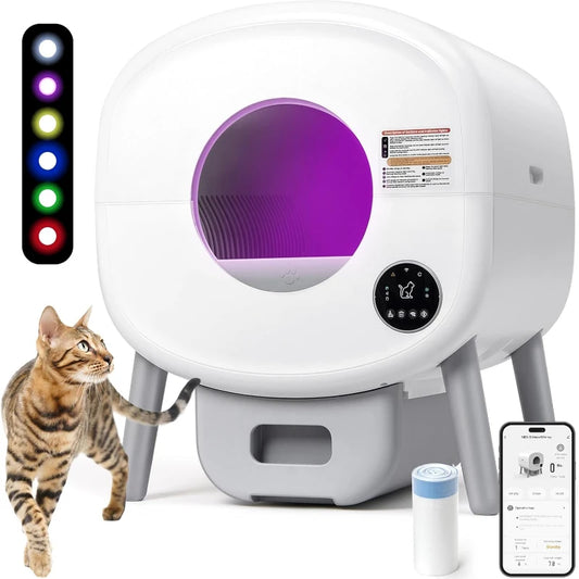 Large Automatic Litter Box Self Cleaning for Multiple Cats
