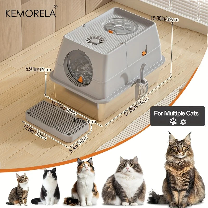 Stainless Steel Cat Litter Box with Lid