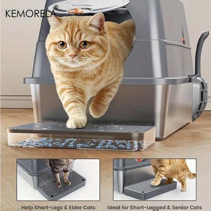 Stainless Steel Cat Litter Box with Lid