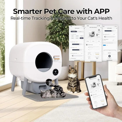 Large Automatic Litter Box Self Cleaning for Multiple Cats