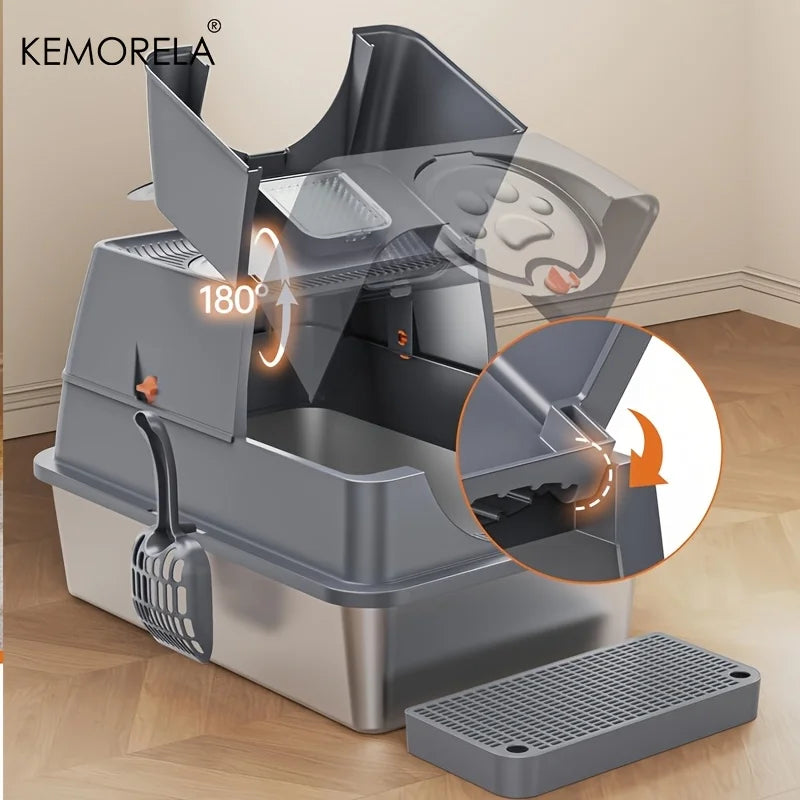 Stainless Steel Cat Litter Box with Lid